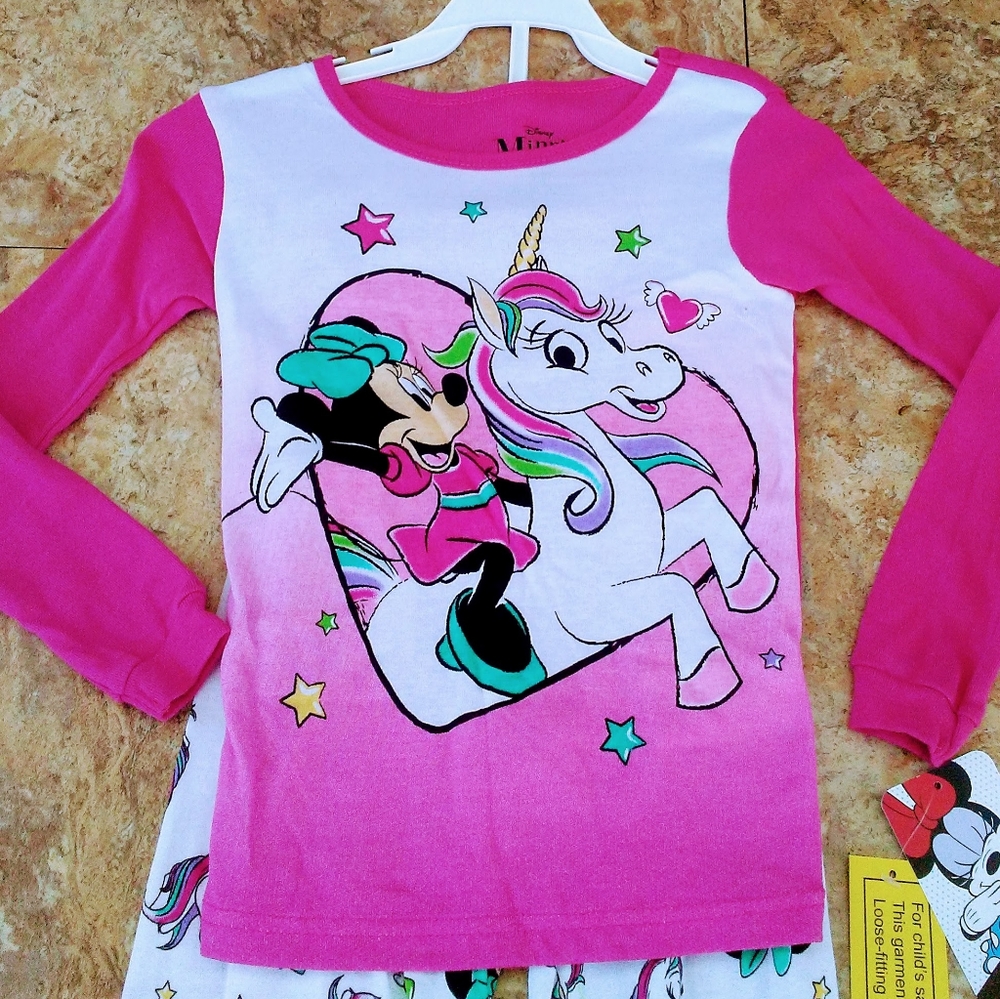 Minnie Mouse: 2pc Pants and Pink Long Sleeve Pajama Set